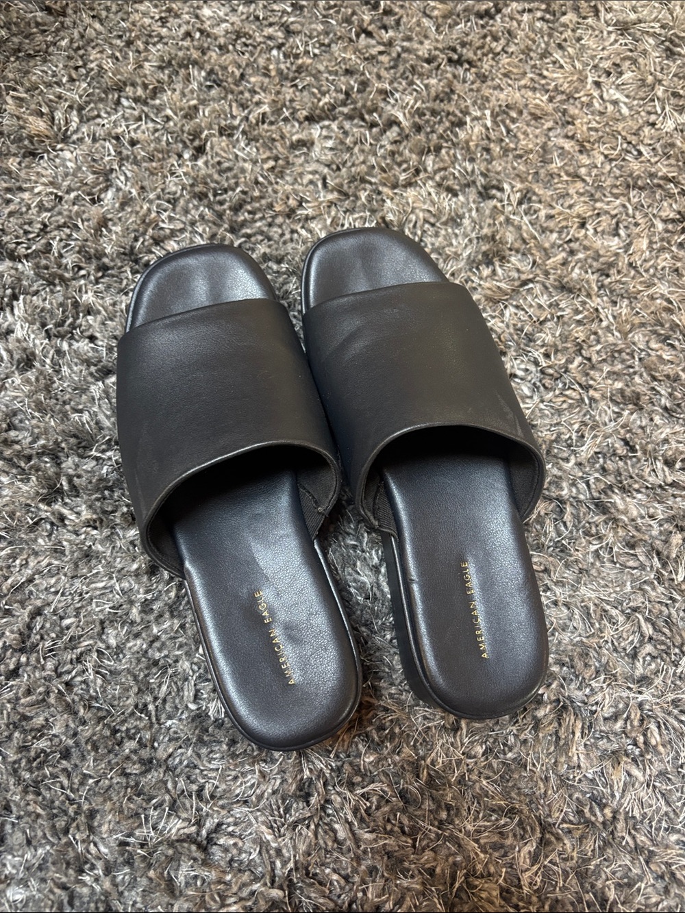 American Eagle Black Slide Sandals for Women